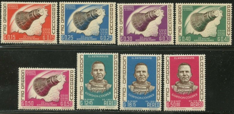 PARAGUAY Sc#775-782 1963 Gordon Cooper US Astronaut Cpl OG Mint LH