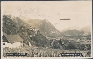 1930 Lichtenstein Graf Zeppelin LZ 127 RPPC Postcard cover to Zurich Switzerland