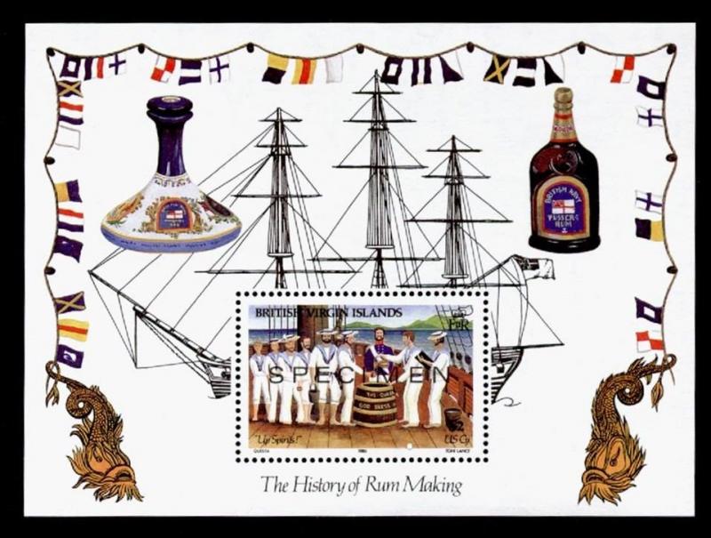 Virgin Islands 545 Specimen o/p MNH Ship, Rum Industry, Up Spirits