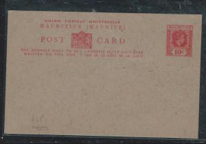 MAURITIUS (P3006B) KGVI 10C PSC UNUSED