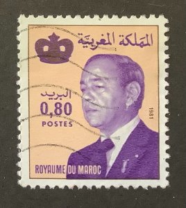 Morocco 1981 Scott 518 used - 0.80d,  King Hassan II