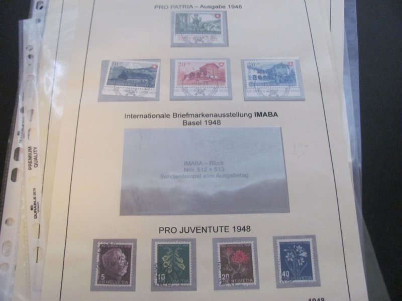 SWITZERLAND USED STAMPS & COVERS COLL. ON PAGES 1930-2005 $2K-$3K CAT. XF (191)