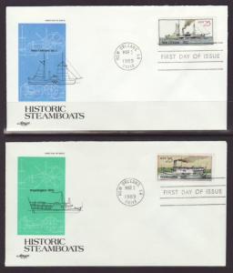 US 2405-2409 Steamboats 1989 Artmaster S/5 U/A FDC 