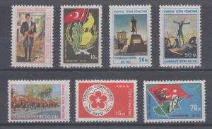 Turkish Northern Cyprus Sc 1-7 MNH. 1974 First issue, cplt set, scarce & VF.