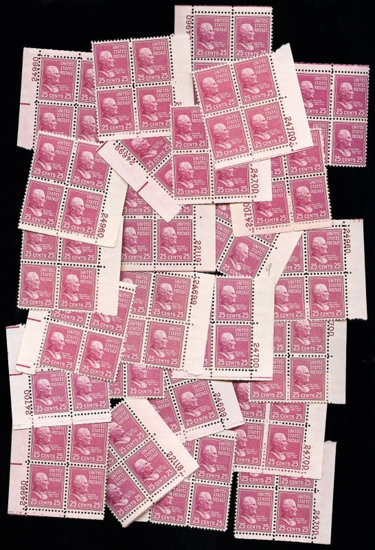 US Stamps # 829 MNH VF Lot Of 25 Plate Blocks Of 5
