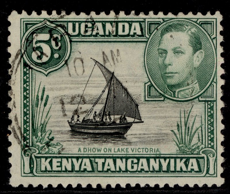 KENYA UGANDA TANGANYIKA GVI SG132, 5c black & green, FINE USED.