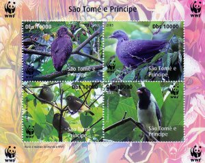 Sao Tome and Principe 2005 WWF/Birds S/S Perforated  MNH Groth# U