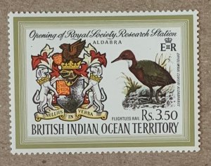 BIOT 1971 Royal Society Coat of Arms with Bird, MNH. Scott 43, CV $16.50