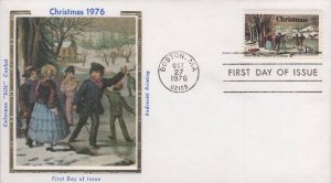 Colorano Silk Cachet FDC for the 1976 Winter Pastime Christmas Stamp