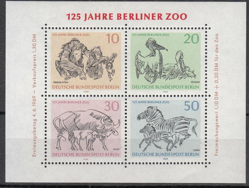 Berlin - 1969 ZOO  Mi#  Bl.2 - MNH (9053)