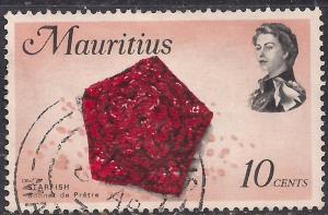 Mauritius 1969 - 73 QE2 10cts Starfish SG 386 ( J1114)