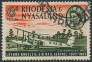 Rhodesia and Nyasaland  SG 40  SC# 180  Used  First Flight see details & scans