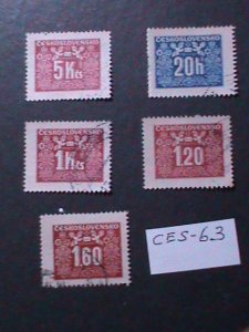 ​CZECHOSLOVAKIA SURCHARGES USED STAMPS- VF 78 YEARS OLD- CES-63