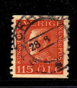 Sweden Sc 187 1925 115 ore Gustav V stamp used