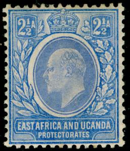 EAST AFRICA and UGANDA SG21, 2½a ultramarine & blue, M MINT. WMK MULT CA.