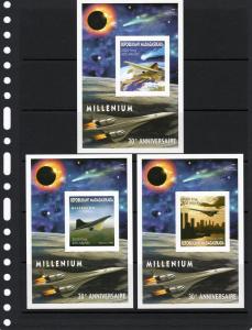 Madagascar 1999 Concorde/Halley's Comet 9 S/S Imperforated MNH