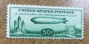 C18 1933 Zeppelin 50c Airmail Mint NH   FVF gum skips