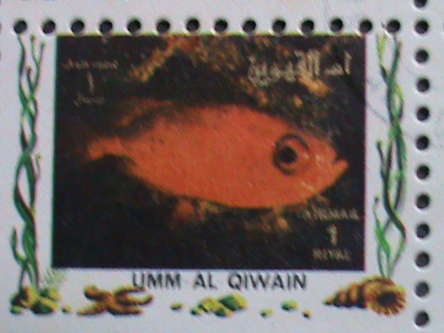 ​UMM AL QIWAIN-1973 LOVELY TROPICAL FISHES-CTO MINI SHEET VERY FINE