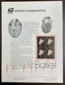 Commemorative Panel #552 American Ballet #3237  MNH 32 c  1988