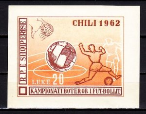 Albania, Scott cat. 628 B. Chile World Cup Soccer, IMPERF s/sheet. ^