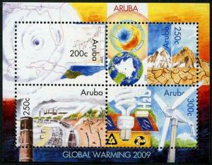 HERRICKSTAMP ARUBA Sc.# 347 Global Warming Stamp Souvenir Sheet