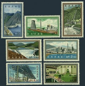 Greece 728-734,MNH.Michel 785-791. Electrification project,1962.Power stations.