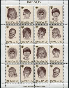 Rwanda 923a-923h sheet,MNH.Michel 992-1000. IYC-1979. Children.