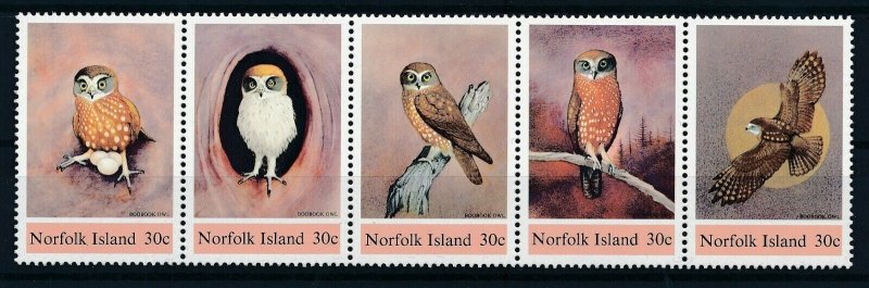 [I2667] Norfolk Is. OWLS stamp set in strip very fine MNH