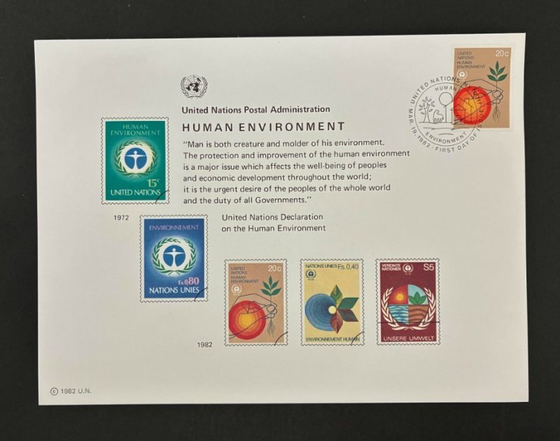 United Nations. 1982 Souvenir Cards. SC21. Mint NH. + First Day Cancels. 17271