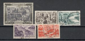 FRANCE - 5 USED STAMPS - ONE STAMP PERFIN - Mi.No. 861/65 - 1949/50.