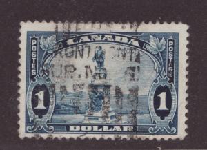 Canada 1935 #227 Θ used F-VF KGV  $1 Champlain Statue. roller cancel