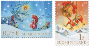 Finland 2014 Christmas Greeting stamps Deer set of 2 stamps MNH