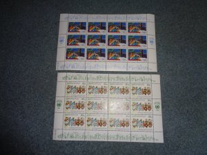 UNITED NATIONS, SCOTT# 515-516, FULL SHEET SET, MNH, OG