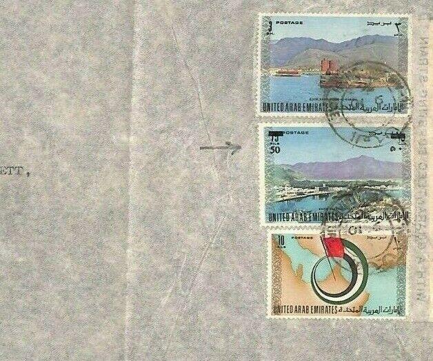 Persian Gulf ABU DHABI Cover UAE *Surcharge Issue*1976 Commercial Air Mail Ap545