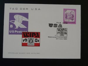 day of United States WIPA 1981 philatelic exhibition cover Austria