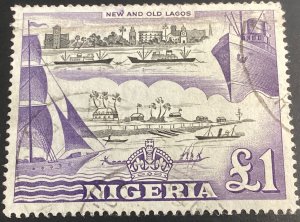 Nigeria #91 £1 Lagos Waterfront - Shipping 1953