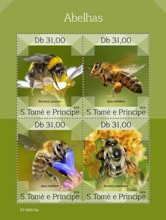 Z08 ST190313a Sao Tome and Principe 2019 Bees MNH ** Postfrisch