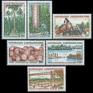 CENTRAL AFRICA 1975 - Scott# 240-5 Logging Set of 6 NH