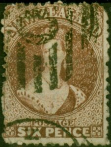 New Zealand 1867 6d Brown SG122a Good Used (3)