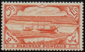 Pakistan 72 - Mint-H - 2r River Boats / Jute Fields (1954) (cv $4.40)