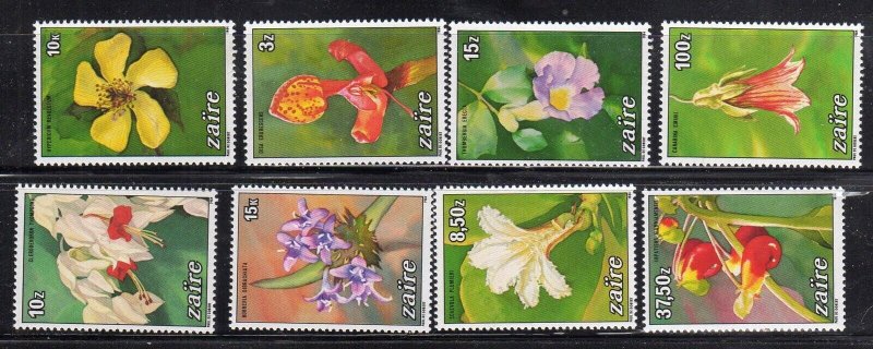 ZAIRE #1146-1153 1984 LOCAL FLOWERS MINT VF NH O.G