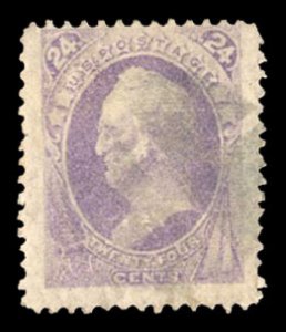 United States, 1870-1888 #153 Cat$225, 1870 24c purple, used, small faults