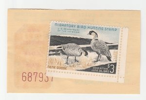 Early Duck Stamp on piece no cancel $3 stamp -467