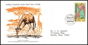 Czechoslovakia 2087 Giraffe WWF Typed FDC