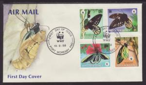 Papua New Guinea 697-700 Butterflies 1988 U/A FDC