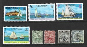 GRENADA  Mint & Used Lot of 8 Different Ship stamps 2018 CV $3.00