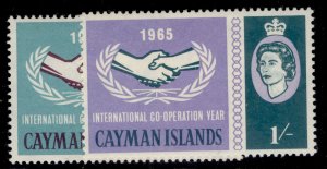 CAYMAN ISLANDS QEII SG186-187, 1965 INTL co-op set, NH MINT.