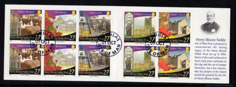 Isle of Man Sc 1007Oq 2003 27p Bloom Trust bklt pane used