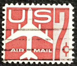 US #C60 Used Single Silhouette Of Jet Airliner SCV $.25