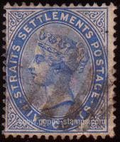 Straits Settlements SG#65 Used - 1882 5c.  - Queens, Numbers